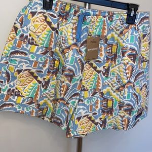 Patagonia Funhoggers Shorts - Women's Thriving Planet/Lago Blue!  Size L ! NWT
